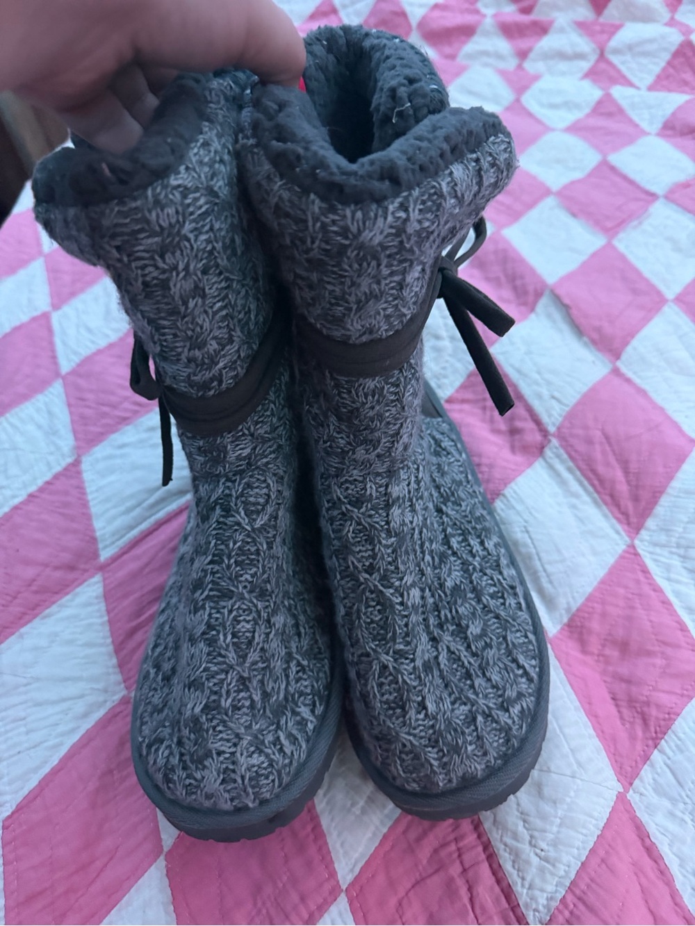 Muk Luks Knit Winter Boots - Gray